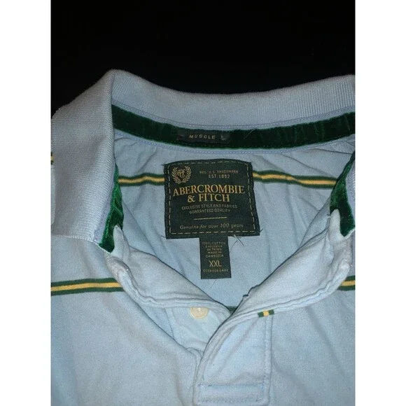 ABERCROMBIE & Fitch Vintage Long Sleeve Shirt Blue Men's XXL - Picture 2 of 7